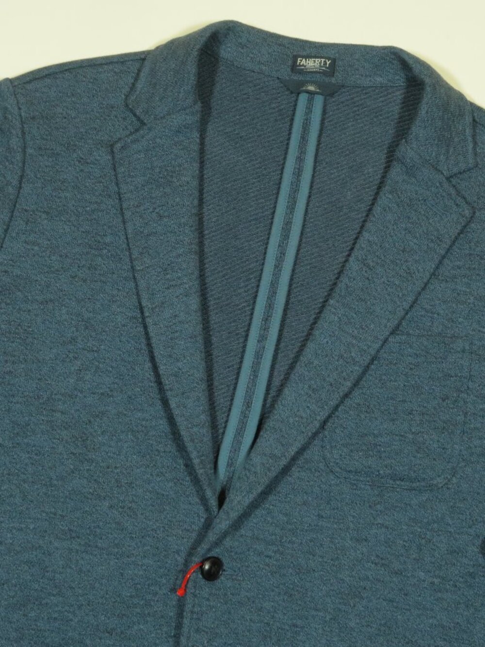 Faherty Inlet Knit Blue Melange Blazer Mens XL Blue Unstructured Sport Coat